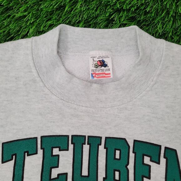 Vintage 90s Steuben Maine Sweatshirt M/L 21x24 Cropped Gray - Picture 11 of 13